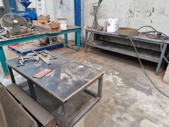 Qty of 2 Heavy Duty Roller Conveyors and 2 Asstd Workbenches