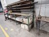 Heavy Duty Steel Framed Steel Storage Rack and Peddinghaus Manual Bench Top Cutting Shear