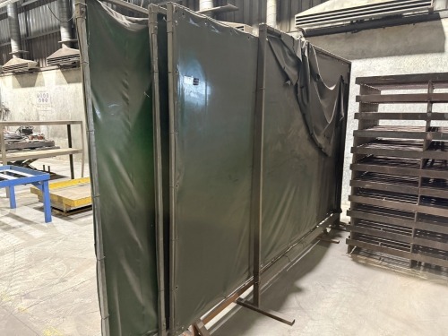 Qty of 5 Mobile Welders Screens, assorted sizes