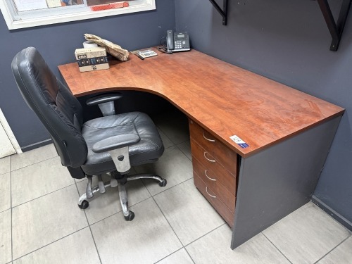 Timber L Shaped Office Desk