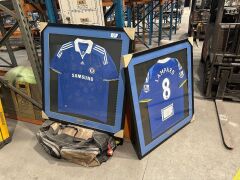 Qty of 2 Framed Chelsea Soccer Guernsey's