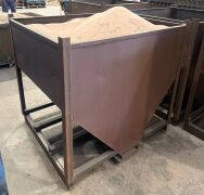 Qty of 4 Brown Steel Material Hoppers