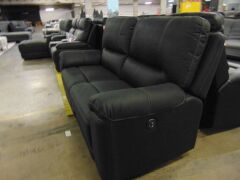 Quay West Fabric Lounge 2.5 Seater Electric Fabric - Jet - 2