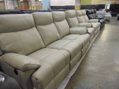 Dusty Leather Lounge Setting- Including 3 Seater Recliner+ 2 Seater Recliner And One Single Seater Recliner - Light Grey - 2