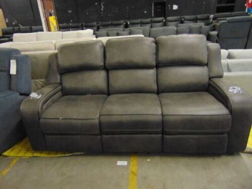 Bradford Fabric 3 Seater Recliner Lounge- Gry