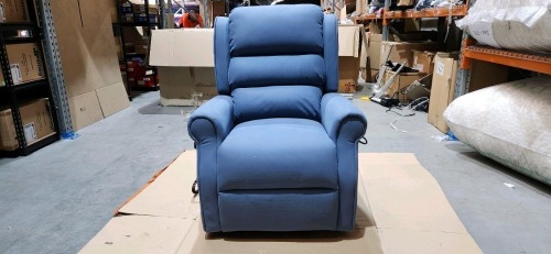 Soteria Atlas Twin Motor Recliner - Petite - Fabric - Blue