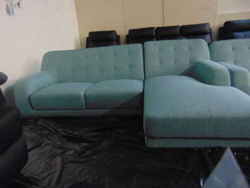 Brosnan Fabric Lounge 3 Seater Right Hand Chaise - Reef