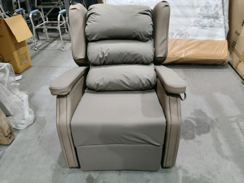 Configura Comfort Beige Vinyl Lift and Recline Chair &ndash; Large