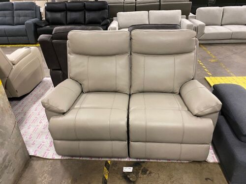 DUSTY Leather 2 SEATER RECLINER-LIGHT GREY SP