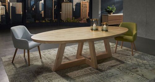 GUADIANA Dining Table - 260X125 SOLID OAK/NATURAL- RRP $2990
