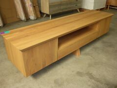 GUADIANA TV/Entertainment Unit - 220X55 SOLID OAK/NATURAL - RRP $1,990 - 2