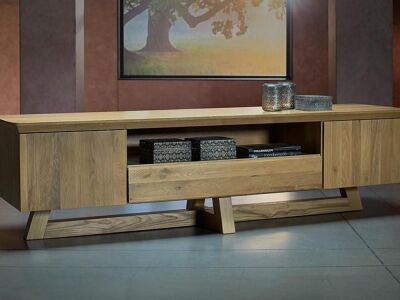 GUADIANA TV/Entertainment Unit - 220X55 SOLID OAK/NATURAL - RRP $1,990