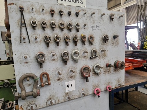 Quantity of assorted Lifting Shackles to Board