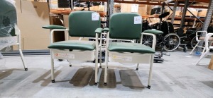 Bundle of 2 x Bedside Commode's Deluxe Padded - Slate Green - Approx RRP $ 799