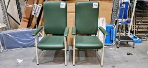 Bundle of 2 x Rehab High Back Chairs &ndash; Slate Green &ndash; Approx RRP $799