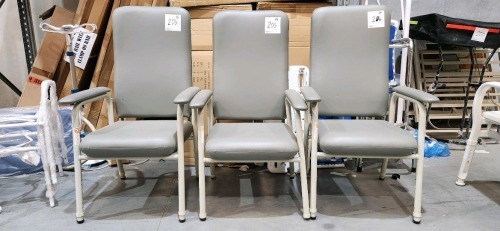 Bundle of 3 x Rehab High Back Chairs &ndash; Grey &ndash; Approx RRP $1199