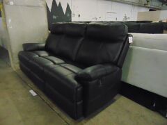 Dusty Leather 3 Seater Recliner - Black Sp - 2