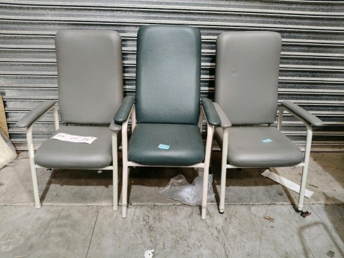 Bundle of 3 x Rehab High Back Chairs &ndash; Assorted Colours &ndash; Approx RRP $1199