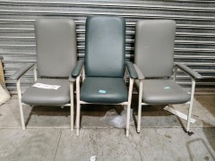 Bundle of 3 x Rehab High Back Chairs &ndash; Assorted Colours &ndash; Approx RRP $1199