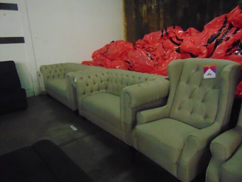 Royale Lounge 3 Seater +2 Seater +Wing Chair - Biege