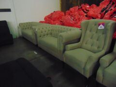 Royale Lounge 3 Seater +2 Seater +Wing Chair - Biege - 3
