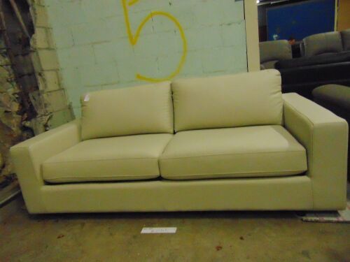 Crawford Leather Sofabed Lounge - Pearl