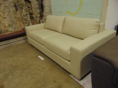 Crawford Leather Sofabed Lounge - Pearl - 2