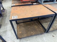 2 of Heavy Duty Steel Frame Mobile Workbenches, both 1020 x 720mm