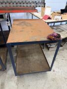 2 of Heavy Duty Steel Frame Mobile Workbenches, both 1020 x 720mm