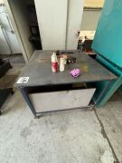 Steel Framed Workbench, approx: 1120 x 1170mm