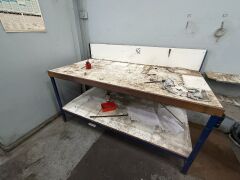 2 x Assorted Steel Frame Workbenches (No Contents)
