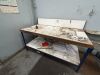 2 x Assorted Steel Frame Workbenches (No Contents)