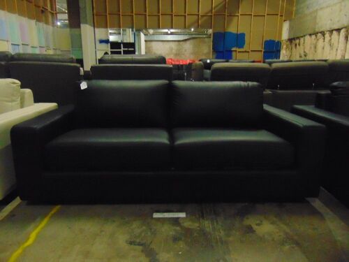 Crawford Leather Sofabed Lounge - Black