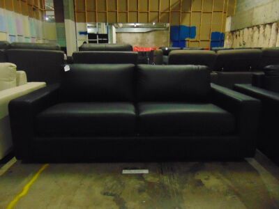 Crawford Leather Sofabed Lounge - Black