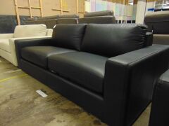 Crawford Leather Sofabed Lounge - Black - 2