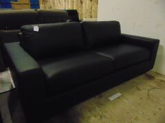 Crawford Leather Sofabed Lounge - Black - 2