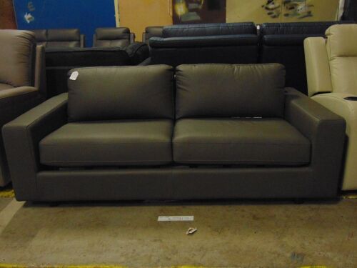 Crawford Leather Sofabed Lounge - Steel