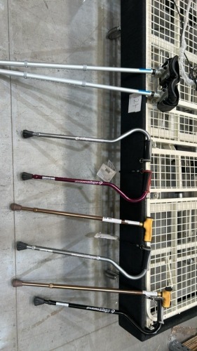 Bundle of Assorted Walking Canes/Sticks and Crutches