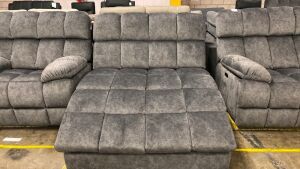 AXEL Fabric Lounge with Chaise and Single Chair - GUN with built in electric recliner - 2