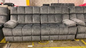 AXEL Fabric Lounge with Chaise and Single Chair - GUN with built in electric recliner - 3