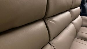 RANDOLF Leather 3 Seater with 2 Single Seater Reclining sofa - Light GREY - 4
