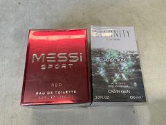 Bundle of Mens Cologne 1x Messi Sport Red Eau De Toilette 50ml & 1x Calvin Klein Eternity Reflections For Men Eau De Toilette 100ml