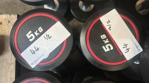 NEW - World Gym Fixed Urethane Dumbbell 5kg, Pair