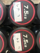 NEW - World Gym Fixed Urethane Dumbbell 7.5kg, Pair