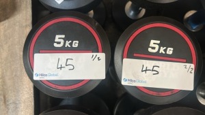 NEW - World Gym Fixed Urethane Dumbbell 5kg, Pair