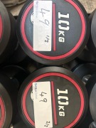 NEW - World Gym Fixed Urethane Dumbbell 10kg, Pair