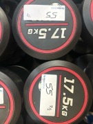 NEW - World Gym Fixed Urethane Dumbbell 17.5kg, Pair