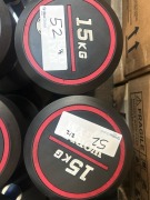 NEW - World Gym Fixed Urethane Dumbbell 15kg, Pair