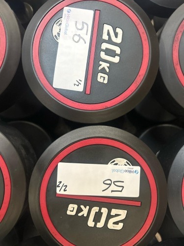 NEW - World Gym Fixed Urethane Dumbbell 20kg, Pair
