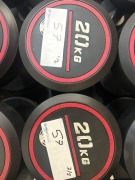 NEW - World Gym Fixed Urethane Dumbbell 20kg, Pair